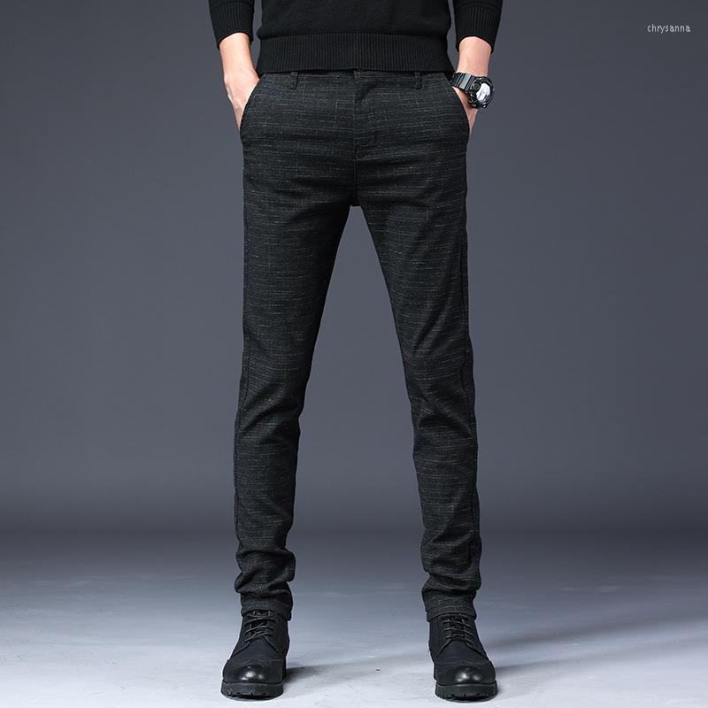 

Men's Pants High Quality Brand Clothing Autumn Winter Casual Men Cotton Straight Slim Pant Comfortable Trousers Male Plus Size 38, 688 gray