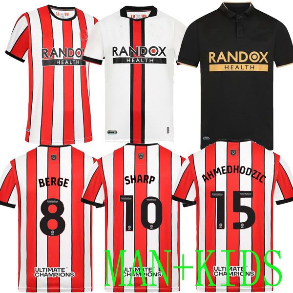 

22 23 SHEFFIELD home away soccer jerseys Sander Berge UNITED John Egan Rhian Brewster Anel Ahmedhodzic Oliver McBurnie Jayden Bogle SETS men kids football shirt 666, Beige