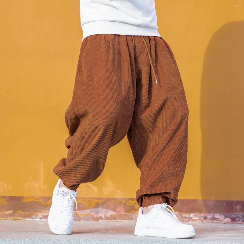 

Men's Pants Chinese Style Loose Plus Size Corduroy Spring Autumn Japanese Streetwear Baggy Harajuku Jogging Fashion Trousers Men, Gray
