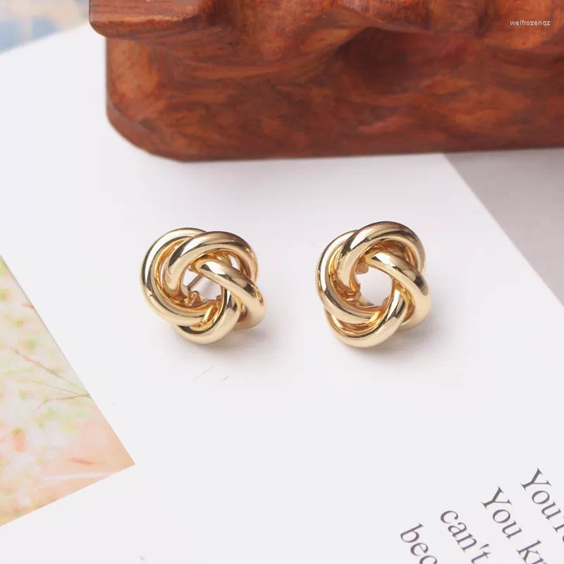 

Stud Earrings Small Metal Knot Twist Women Geometric Statement Maxi Punk Party Vintage Christmas Day Gifts Bijoux