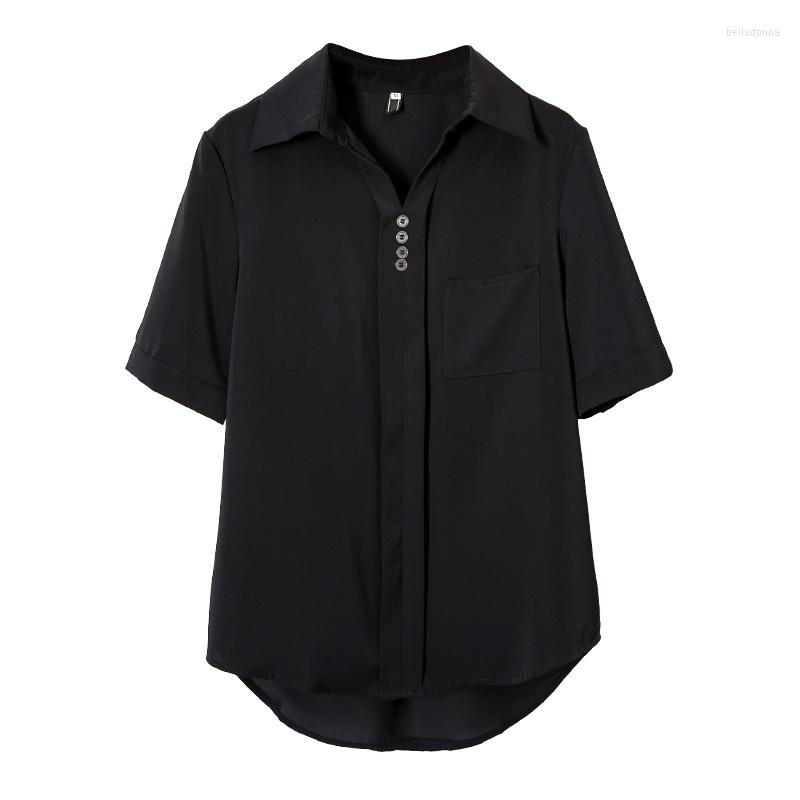 

Women's Blouses Black White Short Sleeved Summer Style Top Shirts Fashion 2022 Vintage Clothes For Women Female Clothing Harajuku