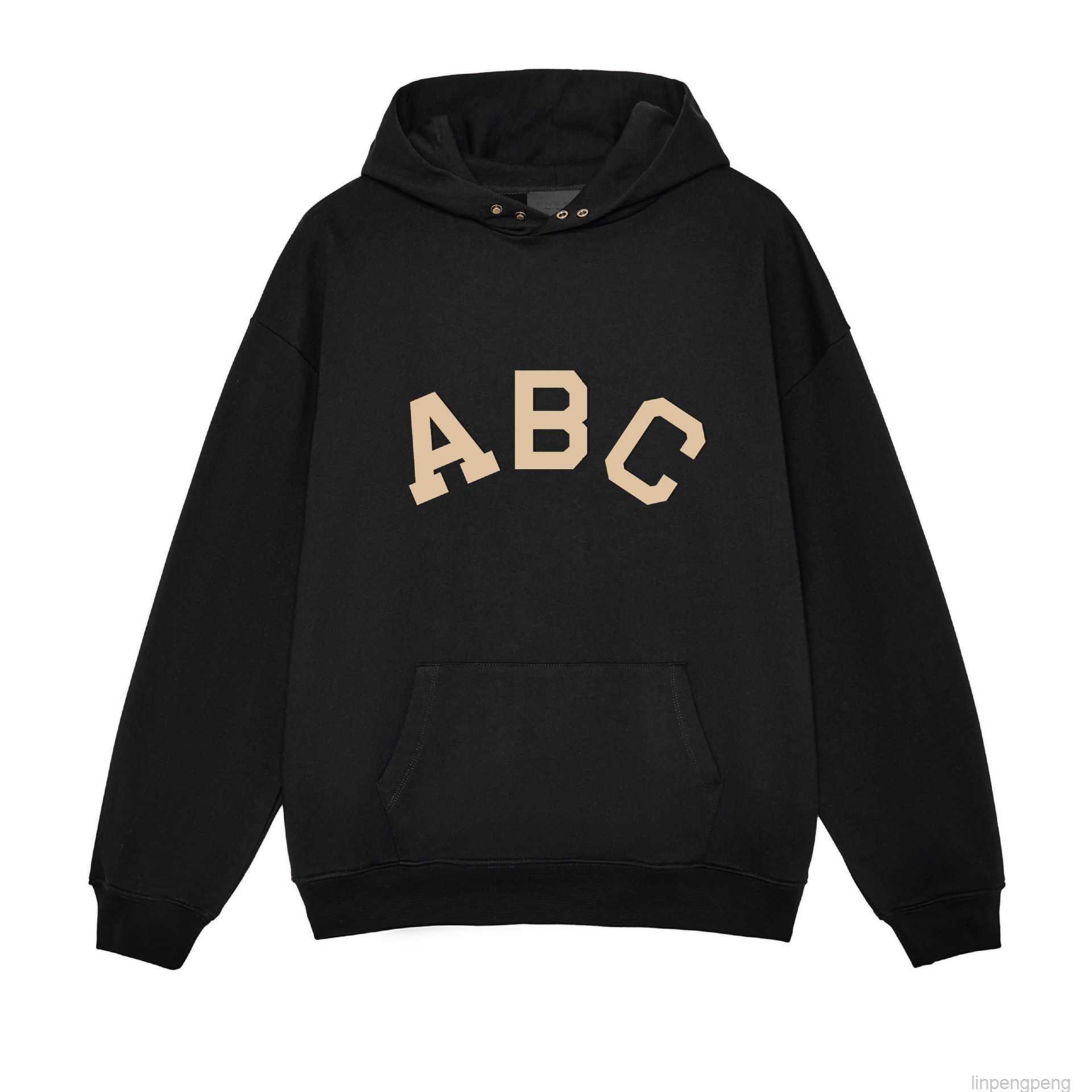 

Men' Hoodies Sweatshirts Season Essential Main Line Abc Letter Sweater High Street Loose Trend Hoodie Trendy Menv, Thin pile gray white