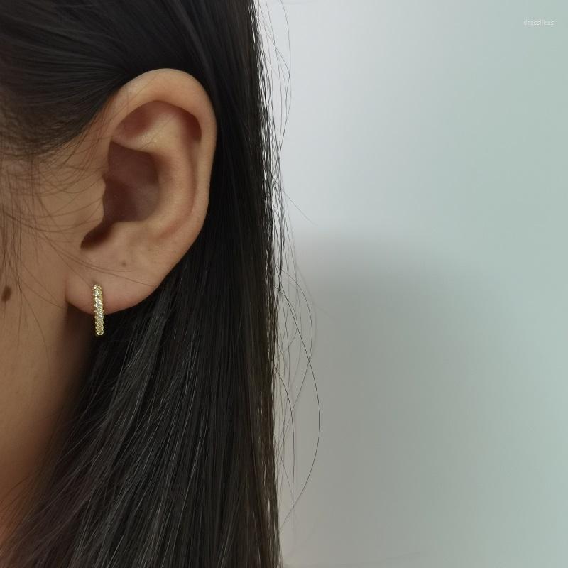 

Hoop Earrings Arrival Gold Plated For Women Men With Zircon Charm Earring Jewelry Silver Color Girls