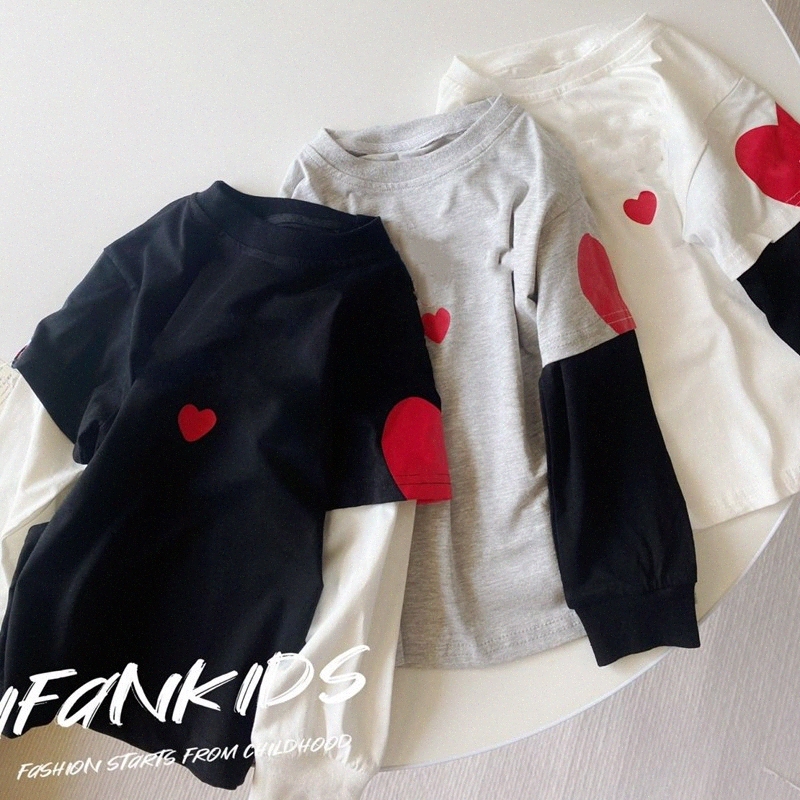 

Designer kids T Shirts baby toddler clothes play heart Chest Letter tshirts boys girls T-shirts long Sleeve shirt oversized essentials Loose Casual To b9N3#, Gray