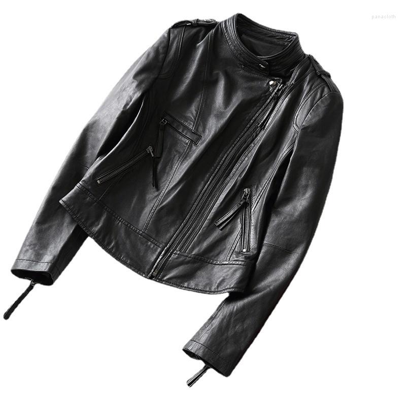 

Women's Leather Genuine Jackets For Woman Clothes Real Sheepskin Coats Famale Autumn Outerwear Ladies Chaqueta Mujer SQQ92, Black