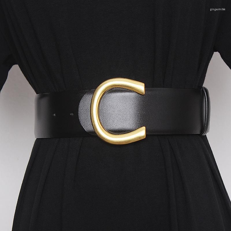 

Belts Designer Wide For Women High Quality Female Waist Plus Size Dress Corset Belt Genuine Leather Waistband hWb, Black