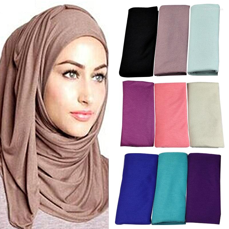 

Scarves 85 180CM Women Muslim Double Loop Instant Hijab Femme Headwrap Islamic Solid Color Long Headscarf Cotton Modal Shawl
