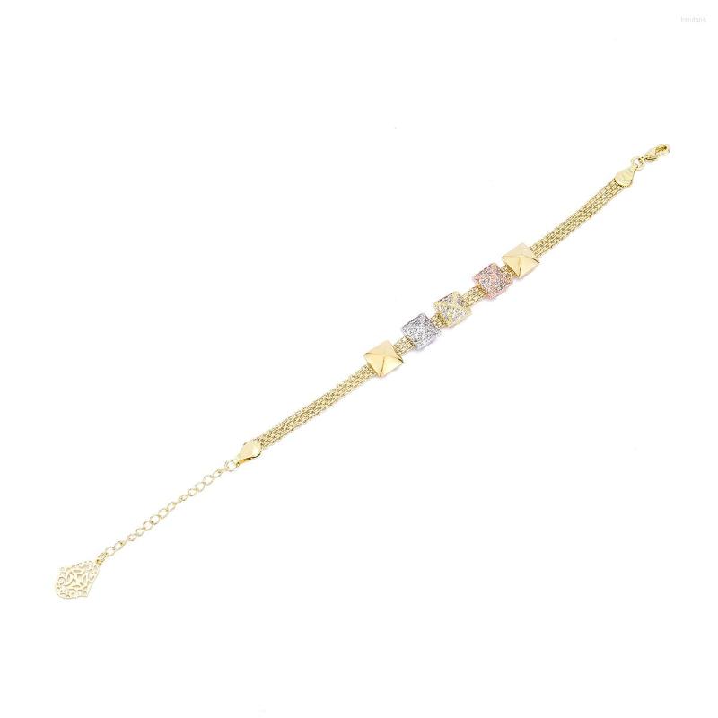

Link Bracelets 2022 Apr Women Vintage Wedding Jewelry 19cm Simple True Gold Bracelet Copper Color Bracel
