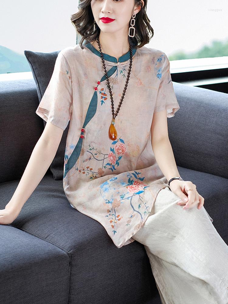 

Ethnic Clothing Hanfu Retro Suit Women'S Cheongsam Jacket Chinese Style Two-Piece 2022 Female Tang Qipao