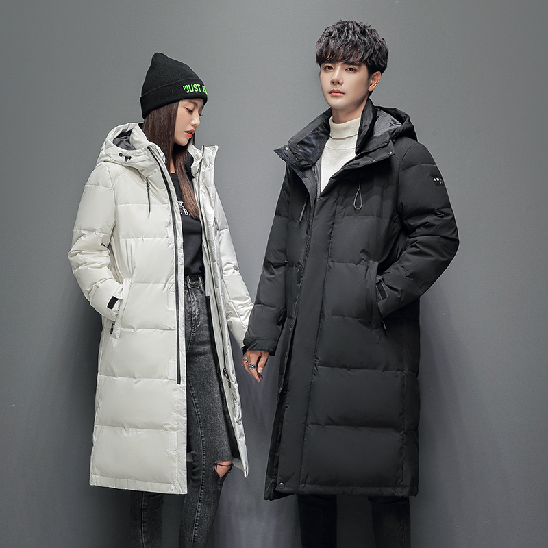 

Men's Down Parkas Xlong Down Jackets Men Solid Couple Duck Down Jackets Fashion Streetwear Windproof Warm Parkas Outdoor Hooded Winter Coats 221111, Black