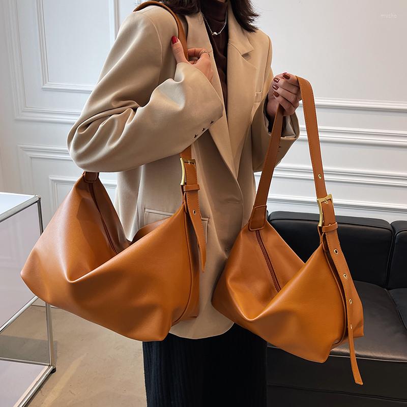 

Evening Bags Large Capacity Women Handbags Travel High Quality Ladies Pu Leather Shoulder Tote For Casual Messenger Bag, Coffee 36cm