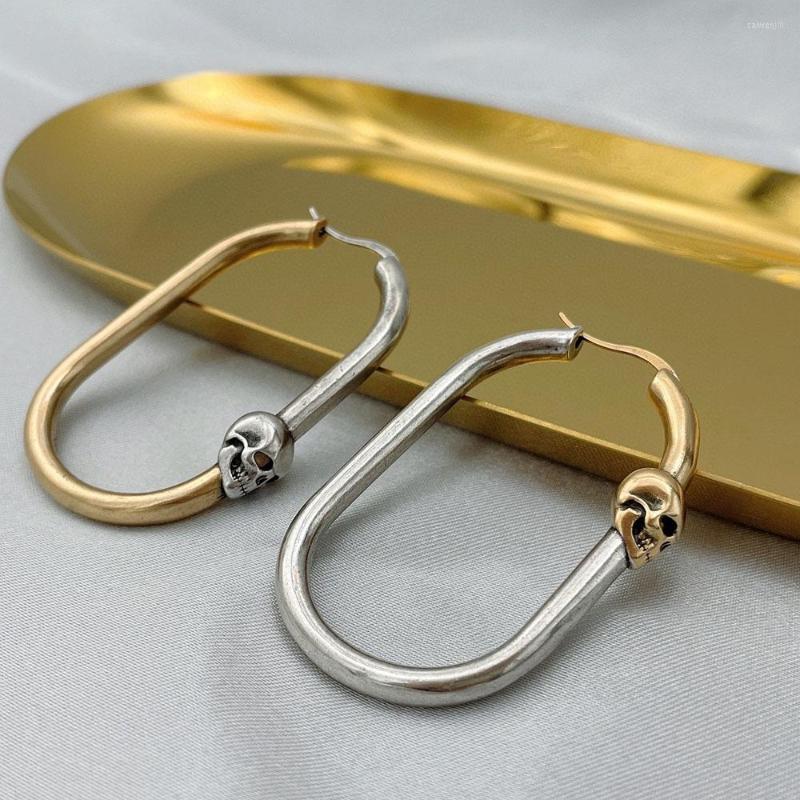 

Dangle Earrings Vintage Gold Silver Color Unusual Skull Fashion Decadent Aesthetics Goth Jewelry For Women Accessories