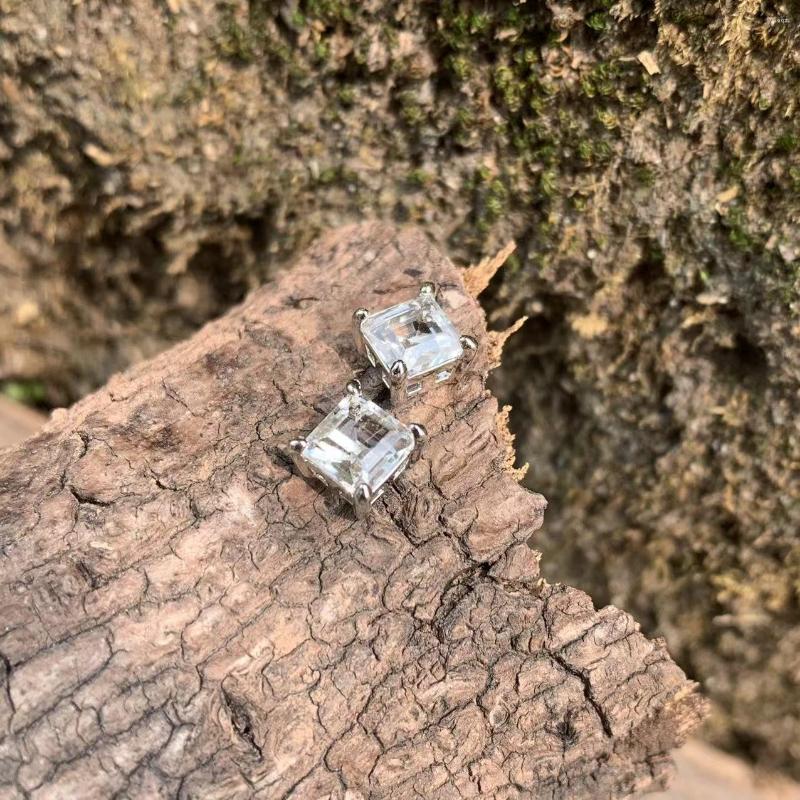 

Stud Earrings Natural Clear Quartz For Women Real 925 Sterling Silver Femme Gift Prevent Allergy Fine Jewelry