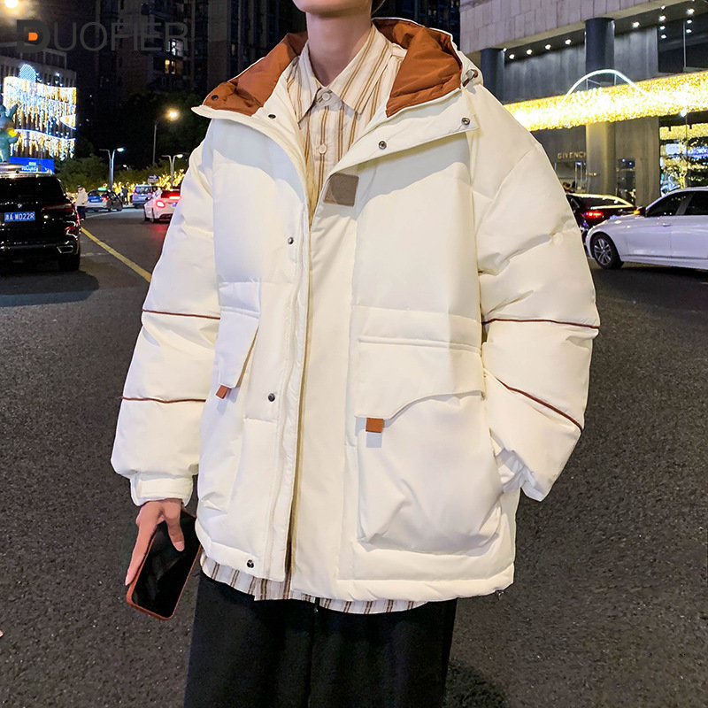 

Men's Down Parkas Men's White Duck Down Jacket Autumn and Winter Jacket Korean Top Fashion Hooded Sweater Highquality Puffer Jacket Mens Coat 221111, Llw2207white