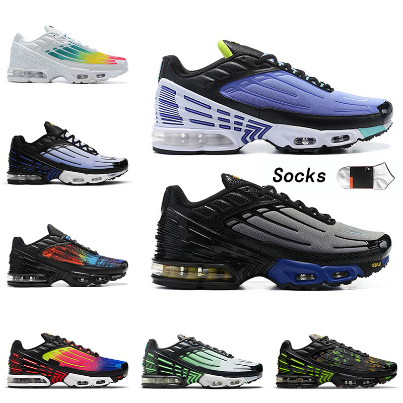 

2022 Tn Plus 3 Tuned III Running Shoes Mens Womens Laser Blue Purple Gold Triple Offs White OG Black Ghost Green Aqua tnplus Tn3 Obsidian Trainers Big Size 12 Sneakers, B30 multi white 39-46