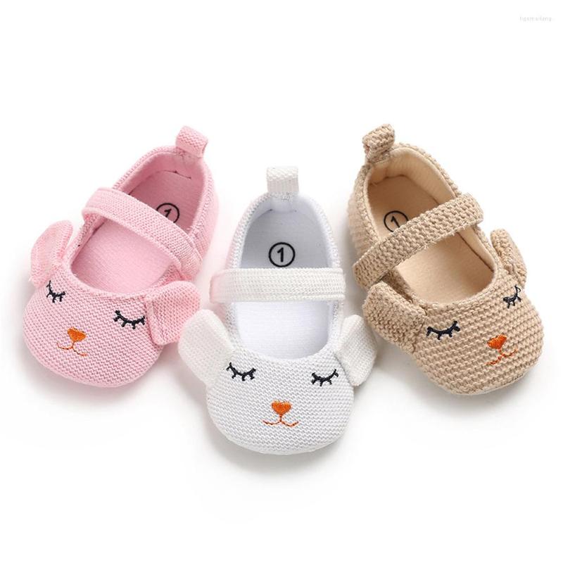 

First Walkers -14M Born Toddler Baby Girl Casual Knitted Fabric Princess Shoes Kids Walking With Soft Soles Non-slip, Pink