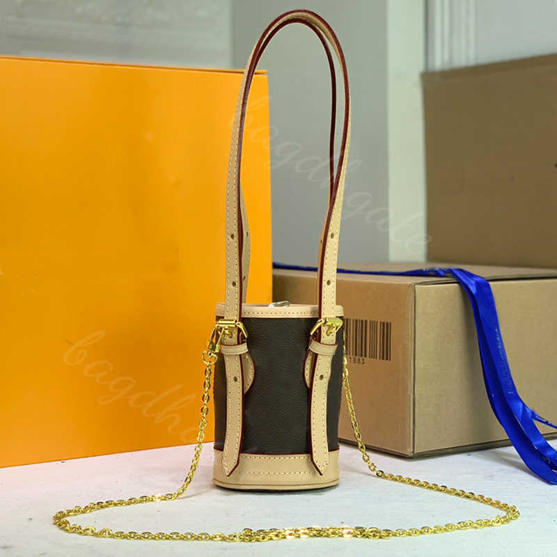 

Designers Lvity Luxury Bag Colored Mini Bucket Chain Crossbody Women Vintage Handbag Wallet Canvas Leather Handle Classic Letter Barrel Shape, Justbox