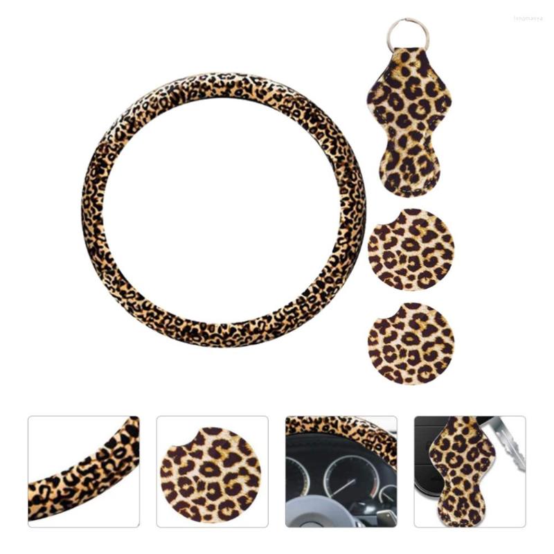 

Steering Wheel Covers 1 Set/4pcs Car Cover Grip Keychain Kit