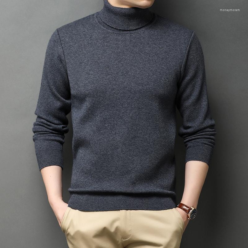 

Men' Sweaters Men Turtleneck Sweater 2022 Knitted Solid Casual Man Warm Winter Pullovers, Black
