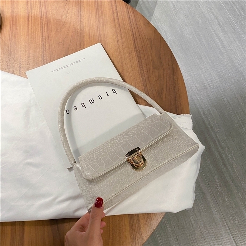 

Evening Bags Shopping Retro Casual Lady Underarm Handbag Stone Pattern Shoulder Female Leather Solid Color Chain 221114, As shown
