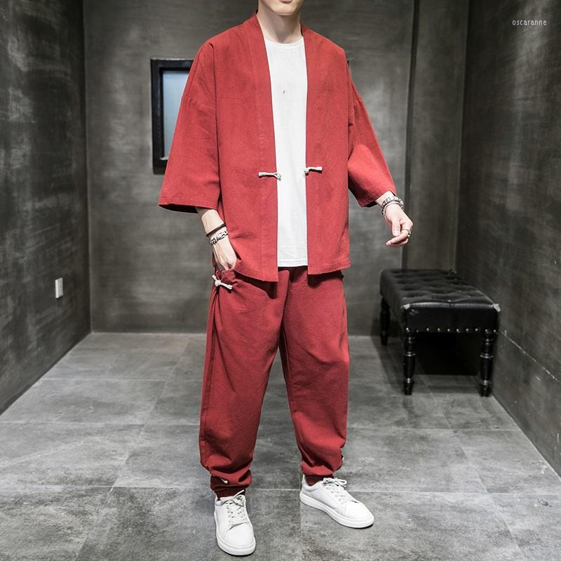 

Ethnic Clothing Traditional Chinese For Men Linen Tai Chi Uniform Retro Plus Size Casual Long Sleeve Hanfu Tang Suit 30312