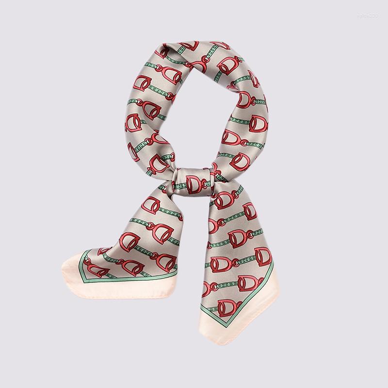 

Scarves Office Lady Elegant Silk Scarf Women Square Small Bandana Vintage Pattern Print Foulard Decorated Neck