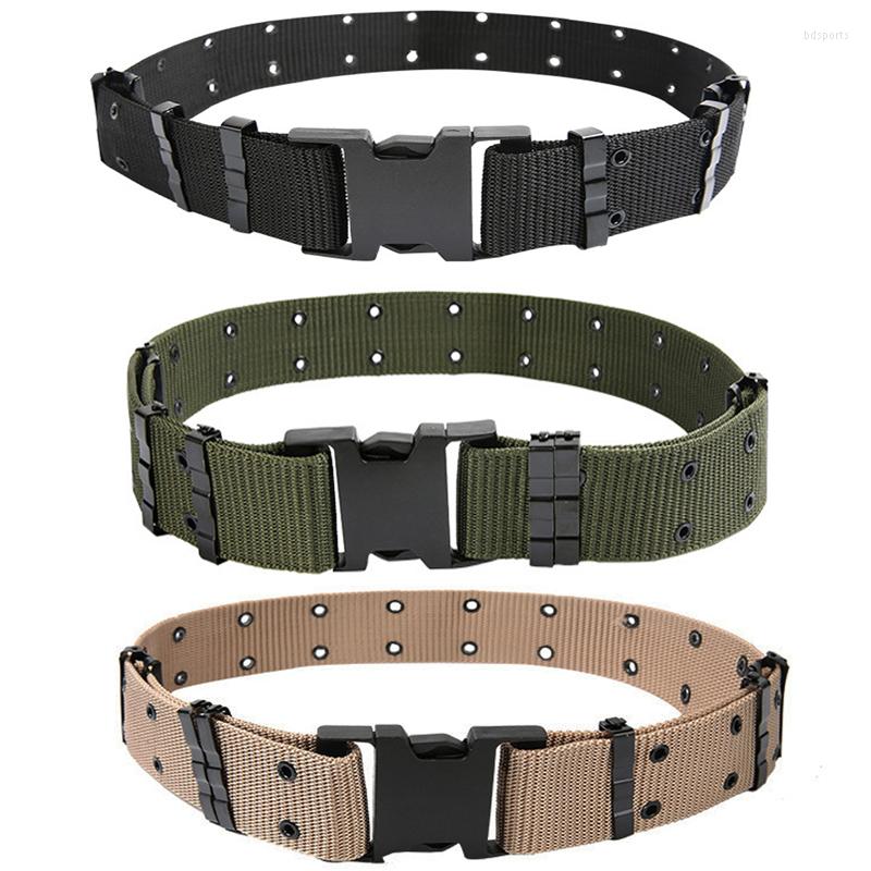 

Waist Support Men's Outdoor Sports Quick Release Tactical Belts Military Army Belt Hunting Canvas Waistband Strap Gear, Black