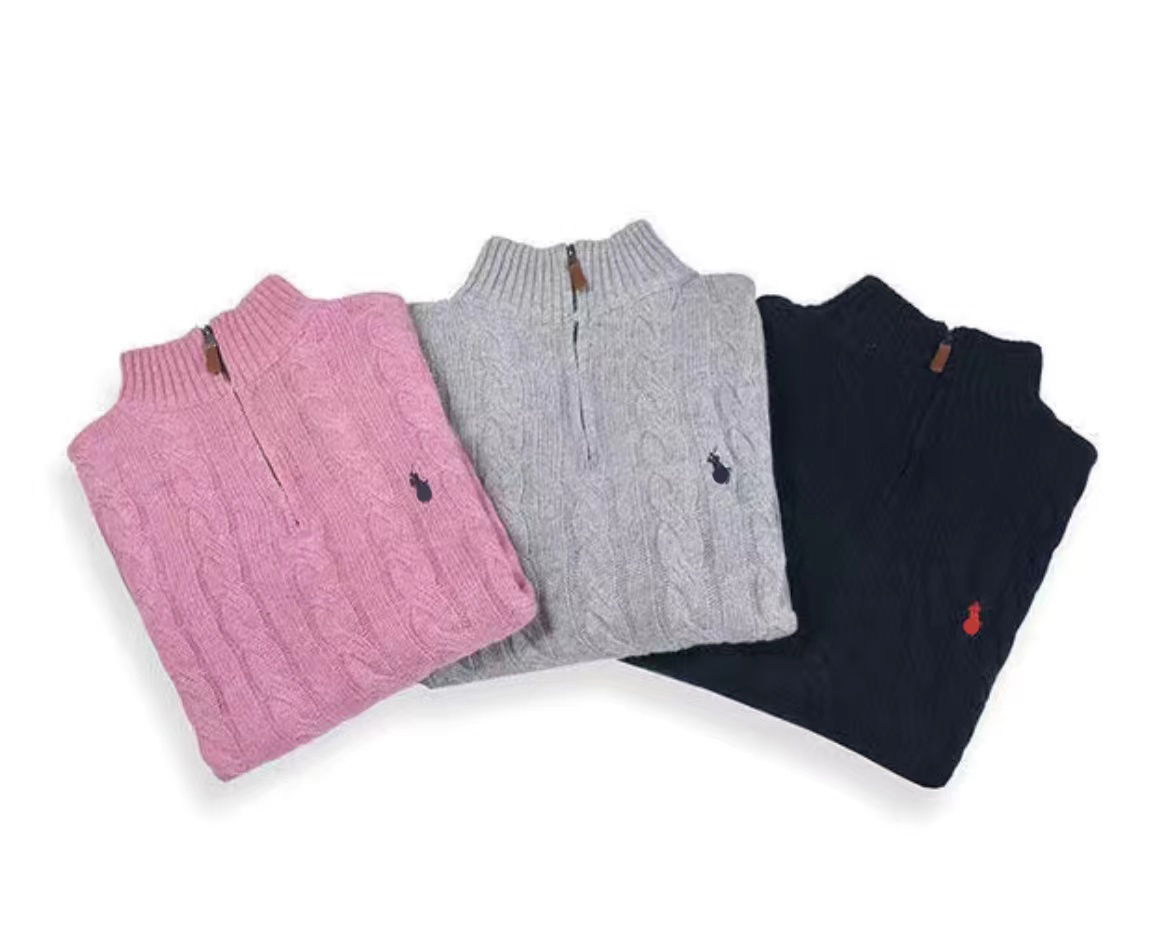 Prillers Pull homme de chandail Polo Half Zipper Sweat à capuche à manches longues tricot à manches tricot