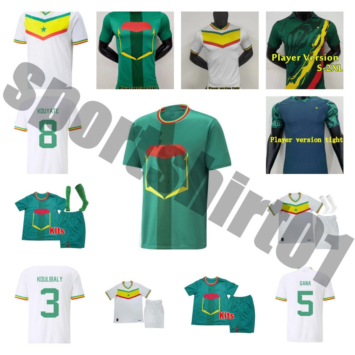 

Fans Player 2022 Senegals soccer jerseys 2023 African Cup champions national MANE KOULIBALY GUEYE KOUYATE SARR Maillot de football shirt, 12