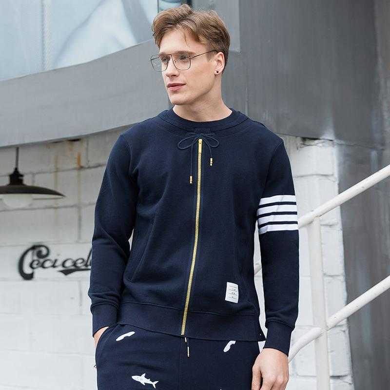 

Hoody Mens Women Thoms Brownns Designers Hoodies Brand Tb Spring and Autumn Sports Leisure Stripe Four Pullover Three-dimensional Embroidery Sweater Coat, Light gray