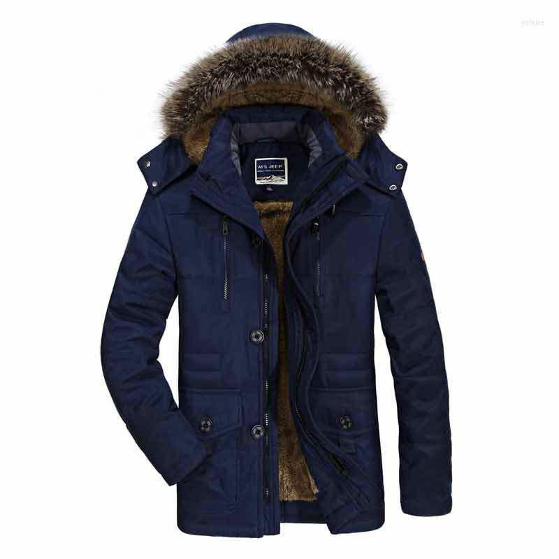 

Men's Down Brand Thick Fleece Parka Men Winter Jacket Plus Size 6XL Warm OutdoorSport Parkas Hombre Invierno Cotton-Padded, Blue