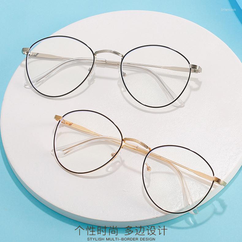 

Sunglasses Metal Oval Round Eyeglasses Frames Women Anti Blue Light Blocking Glasses Men Computer Transparent Lunettes Optiques