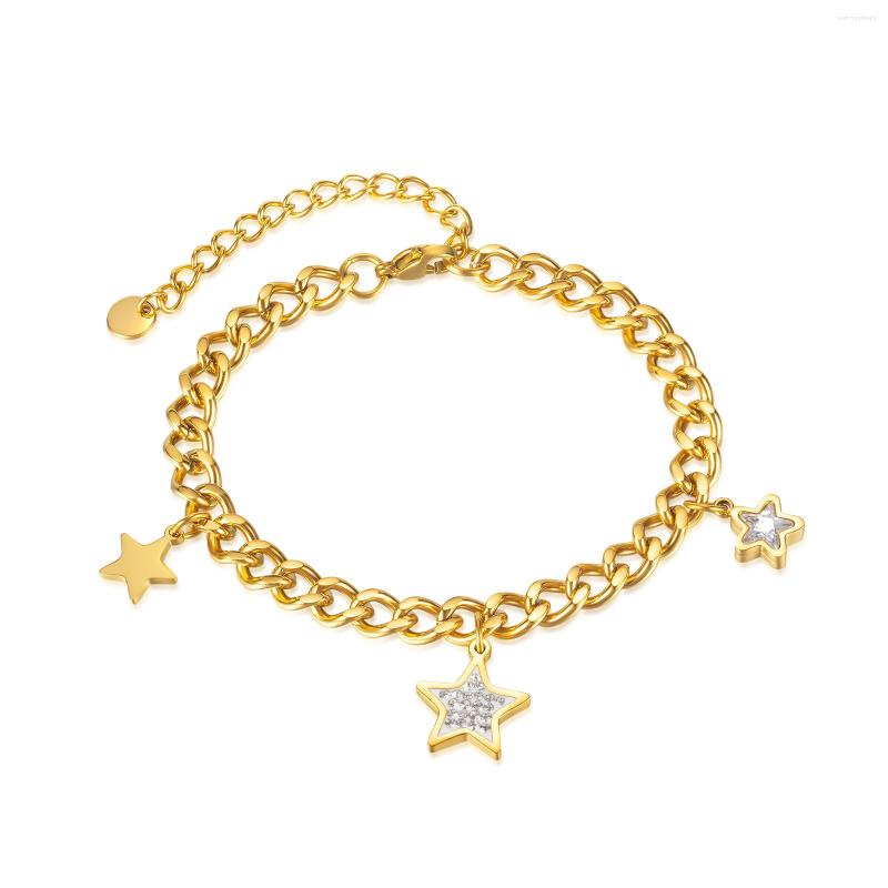 

Charm Bracelets Tiny Star Bracelet In Stainless Steel Crystal Delicate Women