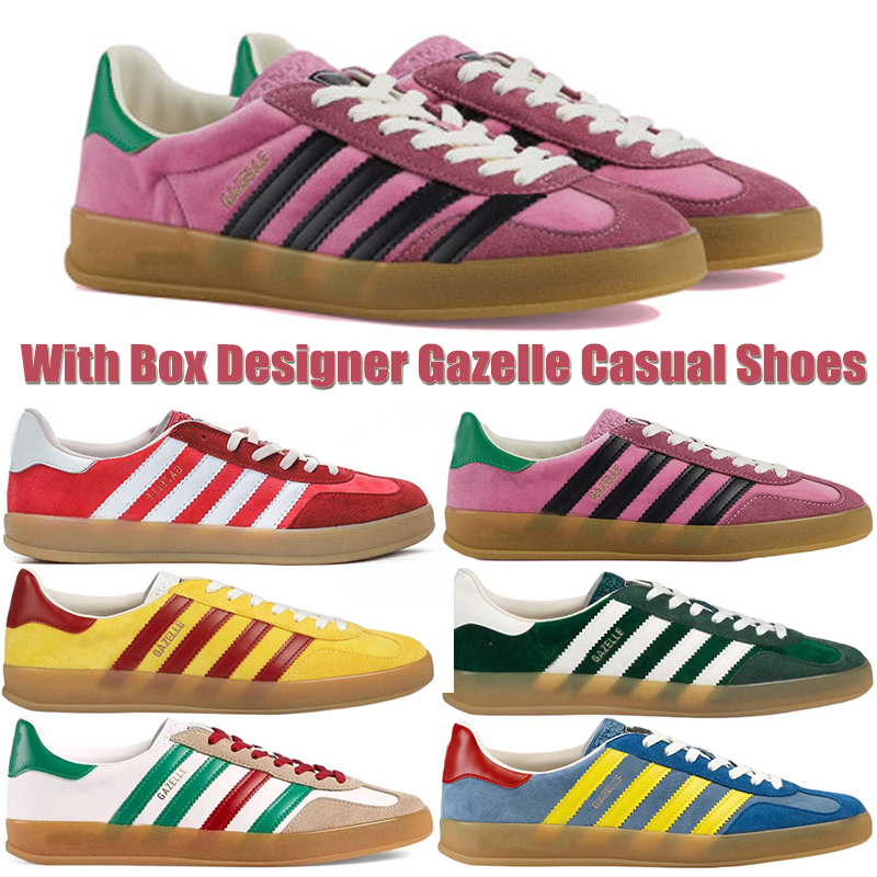

2023 Samba Shoes Designer Sambas Gazelle Mens Women Blakc White Red White Black White Gum Casual Trainers 36-45, Gazelle yellow