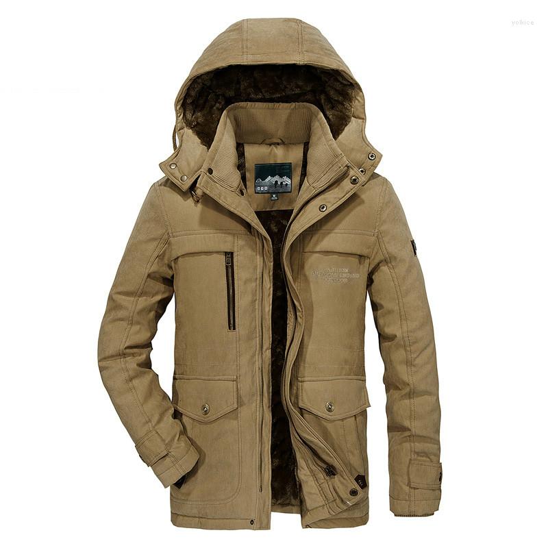

Men's Down Men Winter Jacket Thick Warm Parkas Male Plus Size 5XL Fleece Hooded Hombre Tactics Military Coats Windbreaker Jackets, Army green