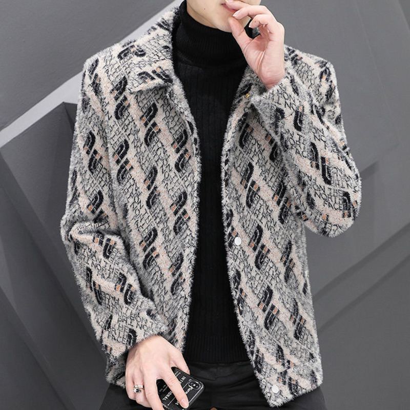 

Men's Wool Blends Mink autumn and winter style plus cotton thickened jacket loose youth men's casual coat winter cotton coat p108 221014, 985f