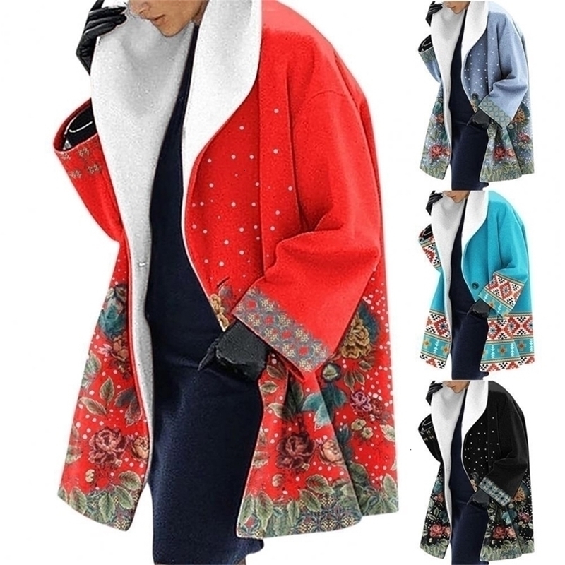 

Womens Wool Blends Coat Long Sleeve Single Button Woolen Harajuku Pattern Vintage Elegant T Loose Autumn Winter Outerwear 221113, Blue