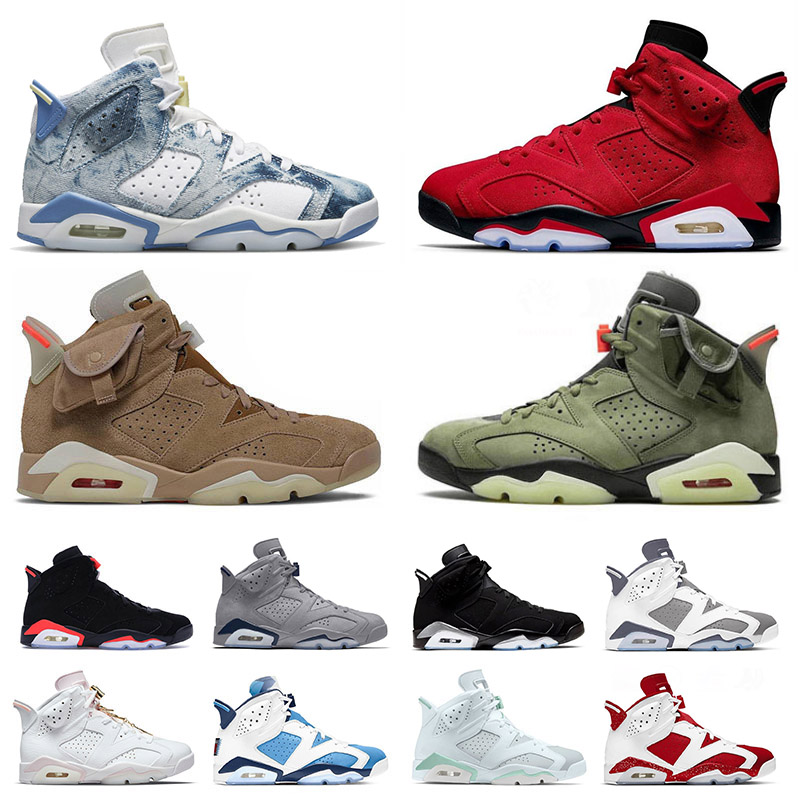 

6s Jumpman 6 VI Basketball Shoes Mens Womens Toro Washed Denim Georgetcown Red Oreo Cactus Jack Cool Grey Tiffany Blue Designer Sneakers Trainers Outdoor, 40-47 infrared white