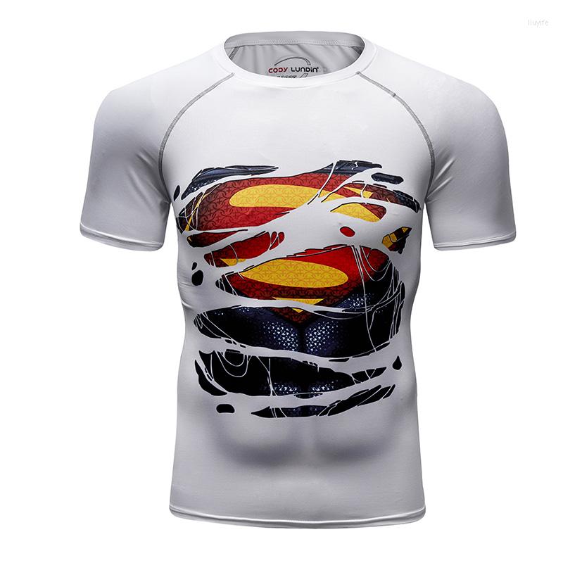 

Men's T Shirts Rashguard Camisetas Shirt Men Short Sleeve Compression Tight Fitness Gym Sport Digital Print Running Tracksuit Jersey, 09