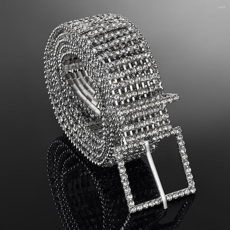 

Belts Shiny Diamante Ladies Waist Chain Charm 8 Row Belt Fits All, Picture shown