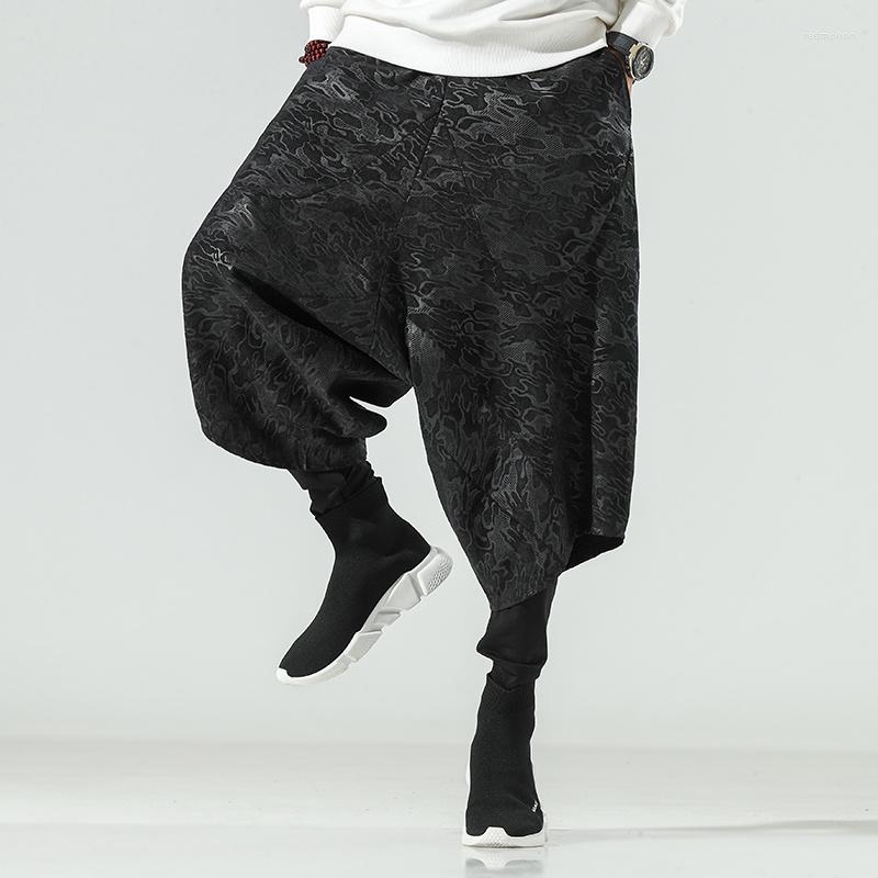 

Men's Pants Autumn Winter Fashion Hip Hop Fake Two Pieces Casual Baggy Korean Plus Size Trousers Harajuku Joggers Men Clothing, Black