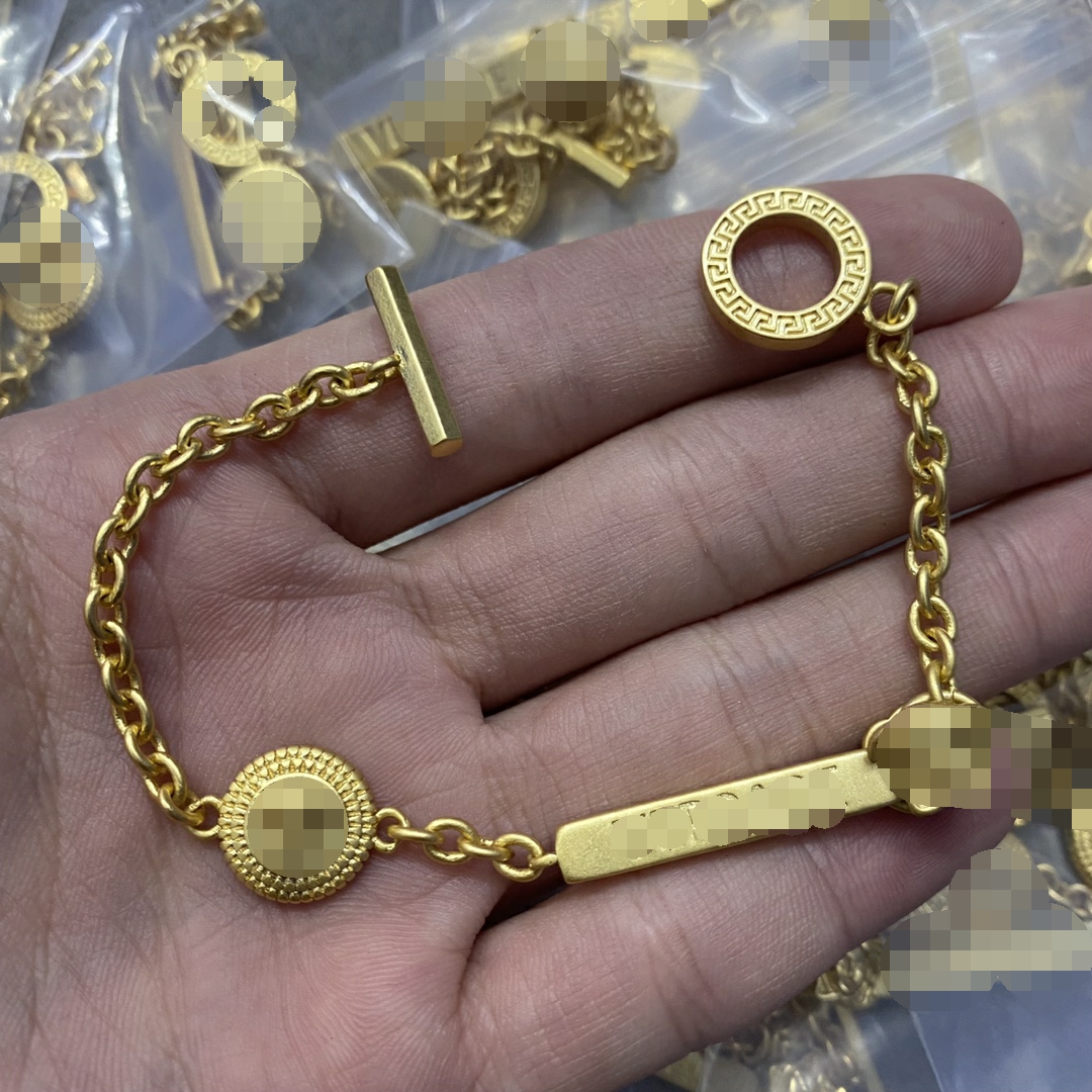 

Medusa Golden Silver Chain Bracelets 18K Gold Plated Brass Luxury Brand Woman Designer Bangles Classic Style Link Premium Festive Party Gifts HMB4 -- 05