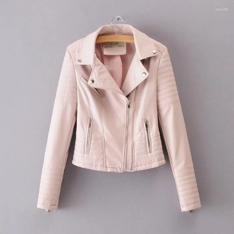 

Women' Leather Cool Girl Women' Jackets Tops 2022 Spring Autumn Lapel Zipper Short Slim Jacket Moto & Biker Winter, Black
