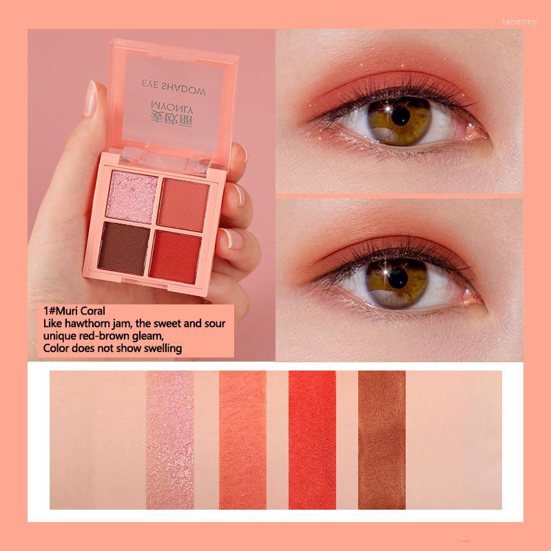 

Eye Shadow Four-color Eyeshadow Multicolor Pearlescent Earth Palette, Chocolate