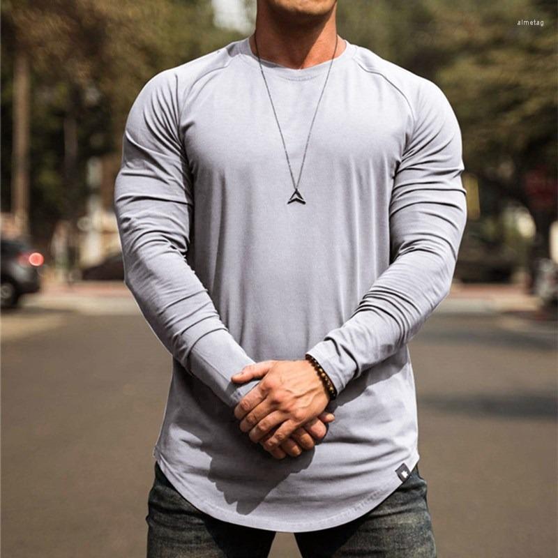 

Men's T Shirts Fitness T-Shirt Cotton Long-sleeved Gym Workout Tops Soft Breathable Running Tees, Black