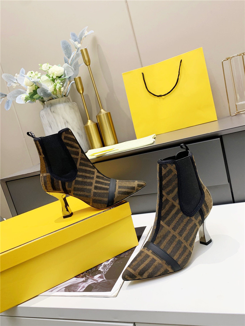 

Designer Luxury Rockoko Women Brown Black Logo Colibri Motif Mesh Ankle Boot Bootie With Original box
