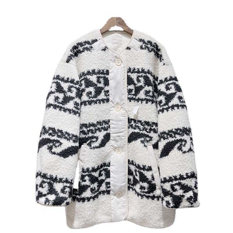 

Isabel Marant Etoile Himemma Jacket Fleece Loose Oversize Women Reversible Coat Winter Warm Outwear, White