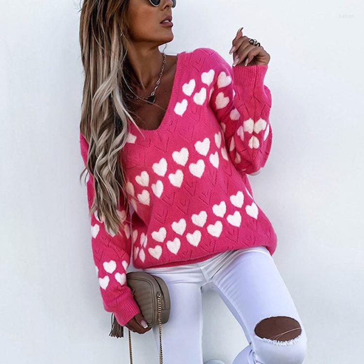 

Women's Sweaters AYUALIN Long Sleeve Oversize Sweater Cardigans Women Clothes Chic Heart 2022 Knit Autumn Winter Coat Loose Jumper Outwear, Purple