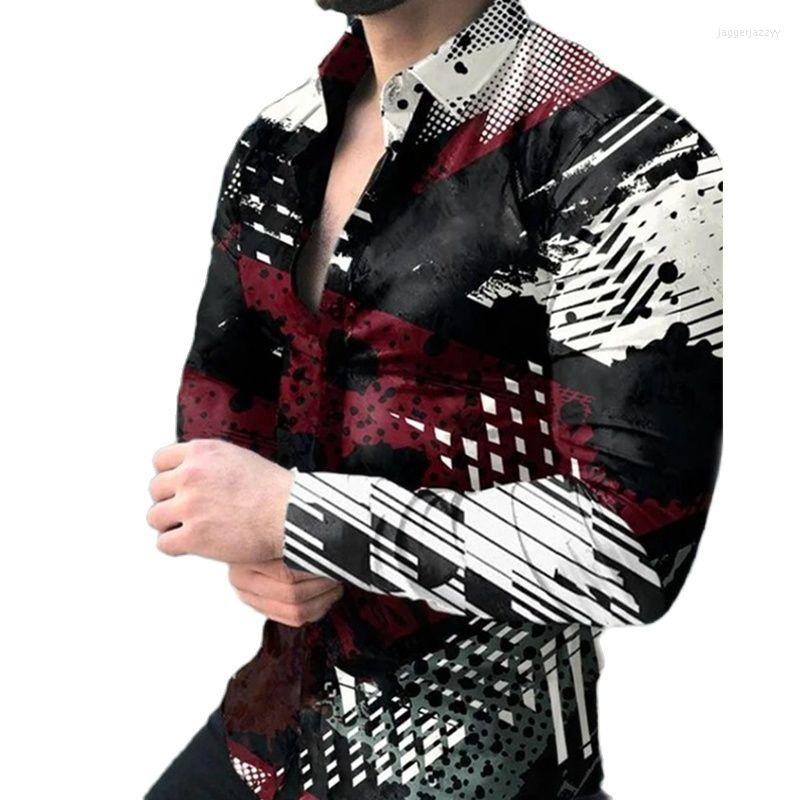 

Men's Casual Shirts 2022 Fashion Long Sleeve 3D Cool Printing Clothing Beach Birthday Party Top Men Ropa Hombre S-4XL, Cs-988