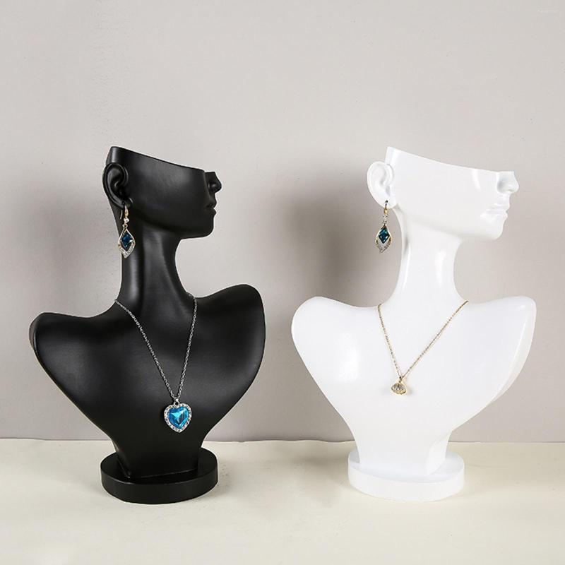 

Jewelry Pouches Resin Bust Display Necklace Earring Stand Organizer Props Home Decoration